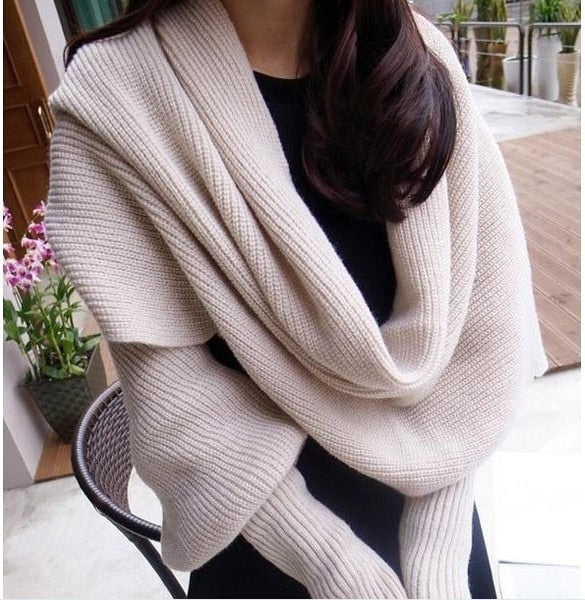 lovely Sleeve Wool Scarf - Ofcours For Women