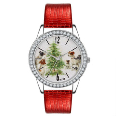 Funny Puppy Dog Women's Stainless Steel Classic Leather Strap Watches, - Ofcours For Women